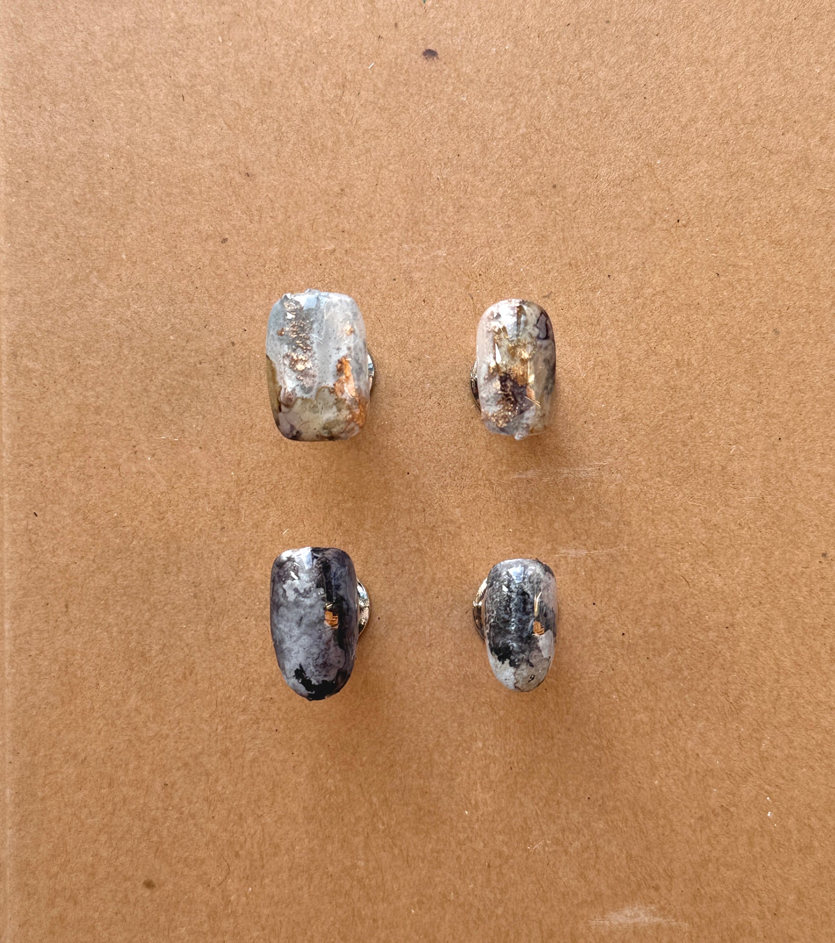 Raw Surface textured reusable press-on nail designs